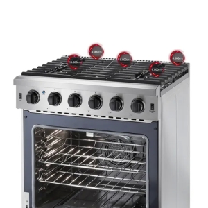 Cuisinière autonome à gaz avec ventilateur à convections à 5 brûleurs de 30 po avec CSA (LRG3001)