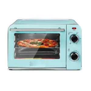 Bake Toast Pizza Temperature Control Timer 1000W Diner Retro Countertop Toaster Oven