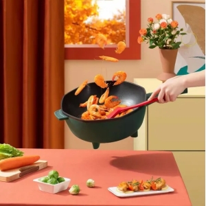 Electric Frying Pan Multi Function Steaming Pot with Steamer 32cm