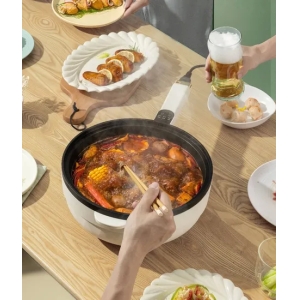 Electric Multi-Cooker Pan Long Handle Electric Pot Fry Pan with Steamer