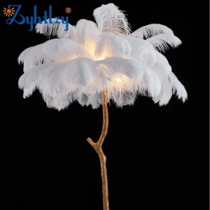 Nordic LED Colourful Ostrich Feather Palm Tree Floor Lamp for Living Room Home Modern Floor Light (ZY-YM01)
