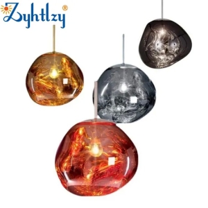 Lava Ball Drop Pendant Light Art Decor Nordic Modern Creative Golden Acrylic Hanging Lamp for Home Villa Hotel Gallery D