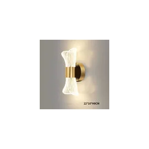 简约轻奢华金色亚克力床头蝴蝶结装饰LED壁灯