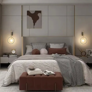 黄金新设计卧室床头LED壁灯时尚客厅背景亚克力铁浪漫LED壁灯