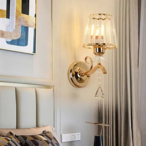 北欧壁灯床头背景12w亚克力水晶LED壁灯客厅