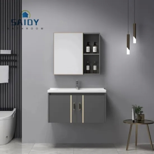 Hot Selling Products Luxury One Sink Bathroom Storage Cabinet Furniture PVC Washbasin Bathroom Vanity