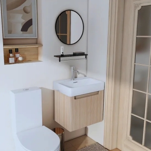 500mm Luxury Hotel PVC Wood Bathroom Cabinet Basin Home Wall Mounted Waterproof Bath Cabinet 2415-50