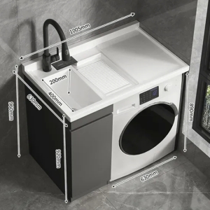 1000mm Balcony Laundry Sink Cabinet with Washing Machine in Balcony Storage Cabinet