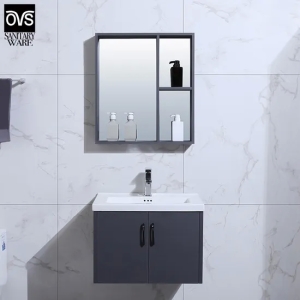 China Factory Modern Aluminum White Mirror Vanity Furniture Bathroom Cabinet