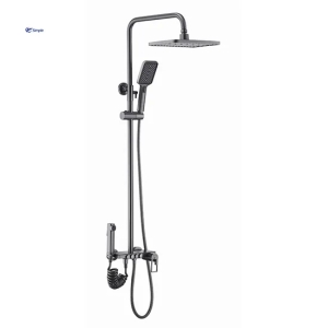 Factory Customized Stainless Steel Black Bathroom Rain Shower Wall Mounted Shower Square Shower Head