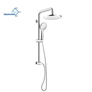 Chuveiro de chuva com Handheld -Dual Shower Combo, Aço inoxidável cabeça de chuveiro de 8 polegadas com plástico Drill-F