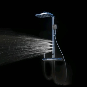Multi-Function Hot and Cold Brass Shower Faucet Set Hand Shower and Square Rain Massage Shower Set