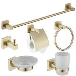 Bathroom Hardware Sets Gold Color Luxury Sanitary Bathroom Accessories Set Bath Fitting
