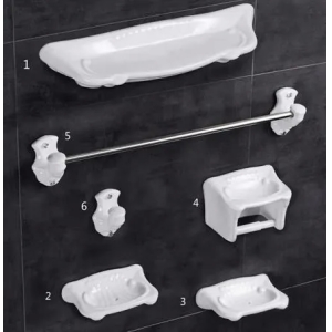 New Style Durable Best Quality Ceramic Soap Dish and Holder 6PCS Bathroom Accessori Bath Accessory