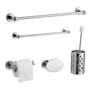Modern Hotel Wall Mounted Toilet Bath Set Stainless Steel Bathroom Accessories Towel Rack/Paper Holder/Toilet Brush Hold