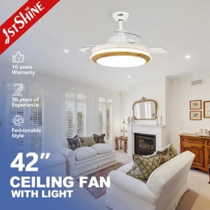 1stshine LED Ceiling Fan Factory Sale Price Low Noise 3 Color LED Ceiling Fan Hidden Blade
