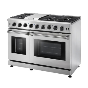 Estufa de gas independiente del horno doble de la plancha de 48 pulgadas 6 hornilla (LRG4807U)