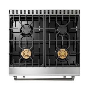 Cuisinière à gaz 30 pouces à 4 brûleurs avec contact frontal