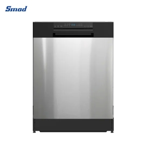 Smad 24 Inch Front Control Semi Built-in Dishwasher 12 Place Setting for Home Use