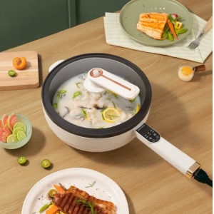 Frigideira elétrica 30cm antiaderente portátil automático elétrico Saute Pan