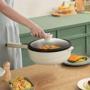 Panela Quente Elétrica 5L Non-Stick Frigideira Função de Baixa Pressão