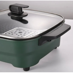 Scratch-Resistant Easy-Pour-Spout Non-Stick Electric Skillet Adjustable Temperature 30cm