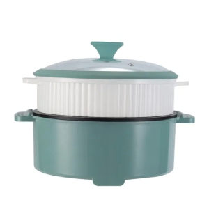 Electric Skillet Cooking Pot Set Soup Noodle Pot Steamer