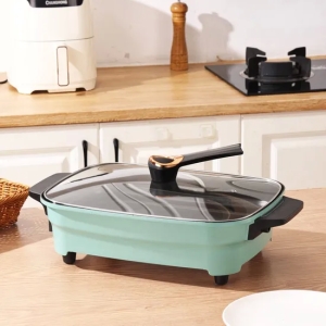 Barbecue Grill Wire Electric Non-Stick Skillet 40cm 1800W