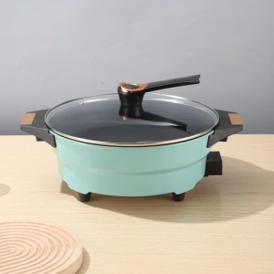 带燃烧器和玻璃盖36厘米的电动双面分隔器火锅