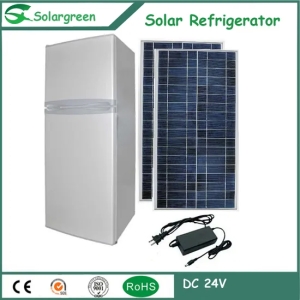 75W Power 178L Capacity Double Doors up-Freezer Solar Refrigerator