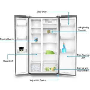 Bcd-458W Multi-Door Fridge Inverter Compressor Frost Free Cross Door Refrigerator for Home