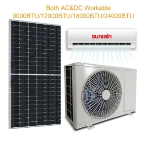 Sunrain Wholesale Solar Powered Air Conditioner 9000BTU 12000BTU 18000BTU 24000BTU Solar Air Conditioner Hybrid AC DC Ea