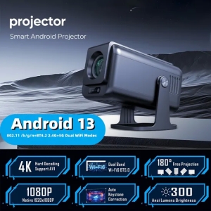 家庭和办公室便携式远程WiFi液晶显示器投影仪与扬声器