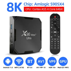 New Arrival X96 Max+ Ultra S905X4 4GB 64GB 8K Android 11 TV Box X96 Max Plus Set-Top Box