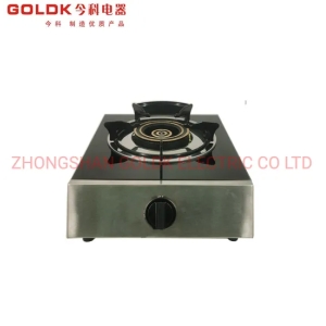 Goldk GS-081 Premium Quality Black Single Burner Table Tempered Glass Gas Stove