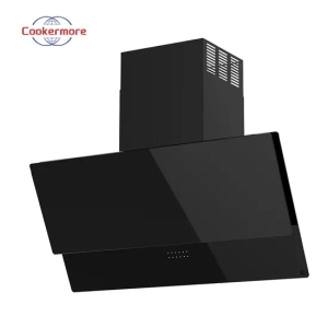 Reflective Glass Touch Screen Kitchen Wall-Mounted Slant Range Hood