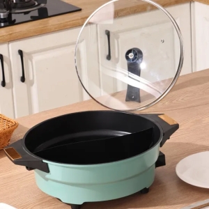 Nonstick Skillet Square Electric Hot Pot Two Flavor Hot Pot 36cm