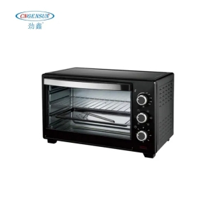 Compact 25L Classic Black Electric Oven for Efficient Meal Preparation