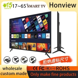 Usine de télévision 50 65 pouces 4K Slim affichage LED LCD Smart TV
