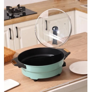 Multifuncional Die-Casting Alumínio Pan elétrico com revestimento antiaderente