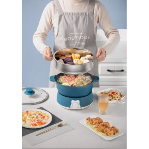 Poêle ronde électrique Multi Poêle avec couvercle en verre trempé 26cm