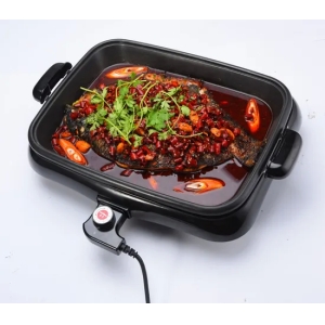 1800瓦电动室内烤架玻璃盖可拆卸易清洁不粘板