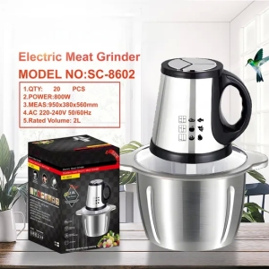 Household 2L Capacity Stainless Steel Electric Meat Grinder Slicer