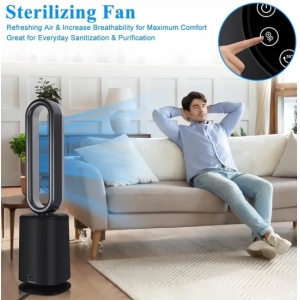 Torre Bladesess Fan Esterilizador De Ar De Plasma Purificador De Ar Doméstico Multi-Funcional