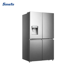 Smeta OEM No Frost Inverter Aço Inoxidável Porta Francesa Refrigerador com 4 Portas