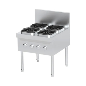 Cuisinière à gaz commerciale à 4 brûleurs à haute efficacité pour les chefs
