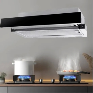 60/70/80/90 Cm Wall Mount Range Hood, Rocker Button, Stainless Steel Telescopic Rangehood