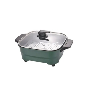 Sartén cuadrada de 1600W con tapa de vidrio de control de temperatura