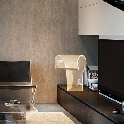 Diseñador nórdico LED acrílico guía de luz lámpara de mesa decoración del hogar gweilo canción LED lámpara de mesa (WH-M