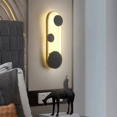 Lámpara de pared de acrílico redonda elegante del oro blanco para los espacios contemporáneos